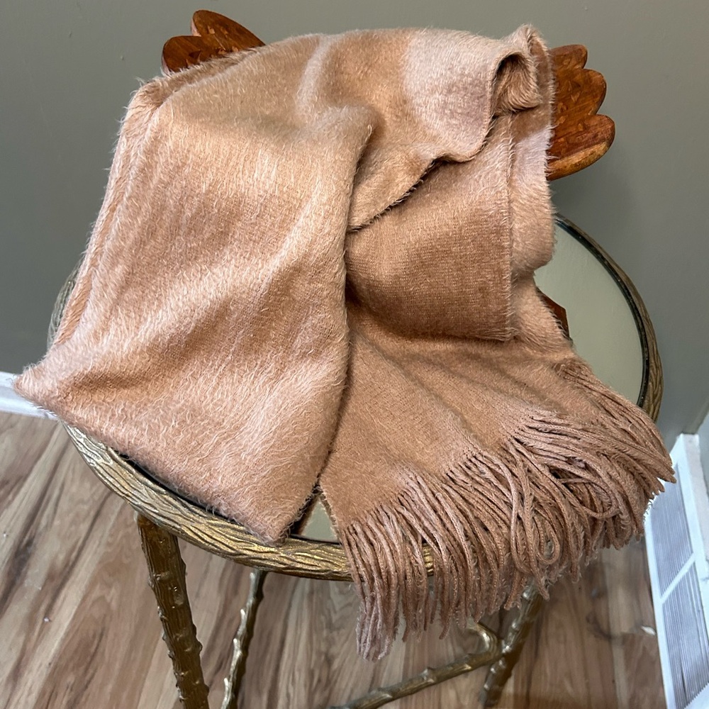 Luxurious Tan Fringe Scarf